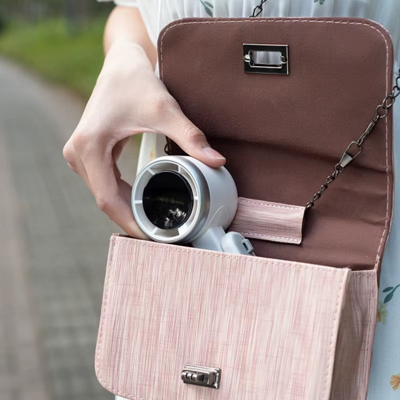 2025 New Hanging Neck Outdoor 180 Degree Folding Desktop Mini Fan Hand-Held Folding High-Speed Powerful Turbo Fan
